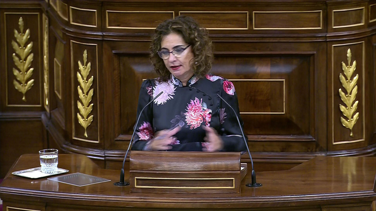 Maria Jesus Montero. Agentzietako bideo batetik ateratako irudia.