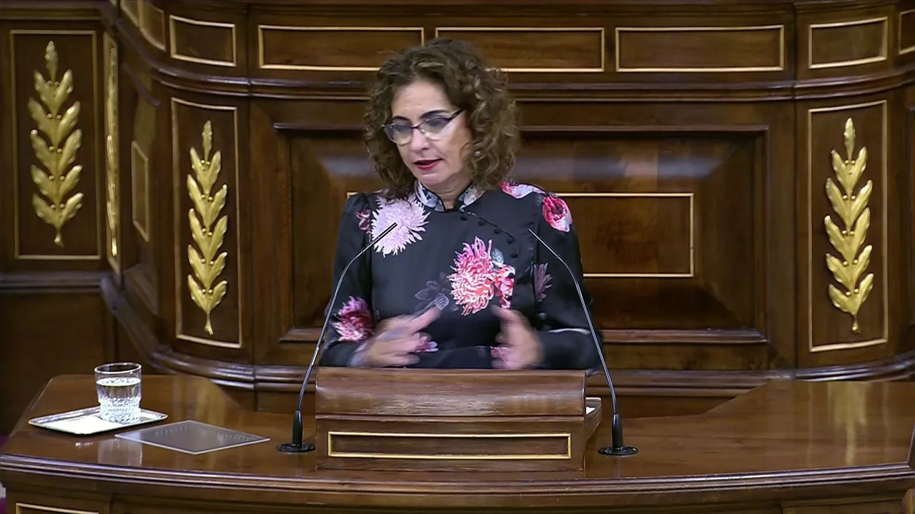 Maria Jesus Montero. Agentzietako bideo batetik ateratako irudia.