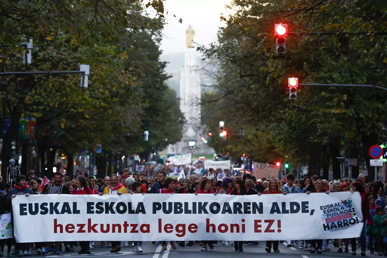 Bilboko manifestazioaren burua. Argazkia: EFE