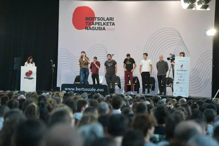 Bertsolari Txapelketako finalaurrekoa, gaur, Landakon. Argazkia: Bertsozale Elkartea