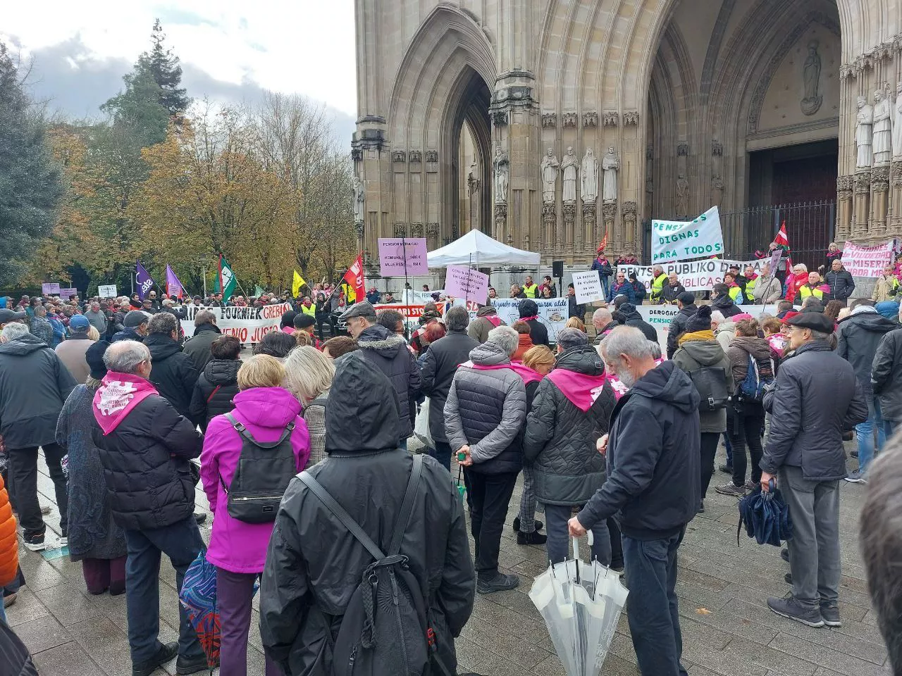 Final de la manifestación de Vitoria-Gasteiz, hoy. Foto:@LABsindikatua