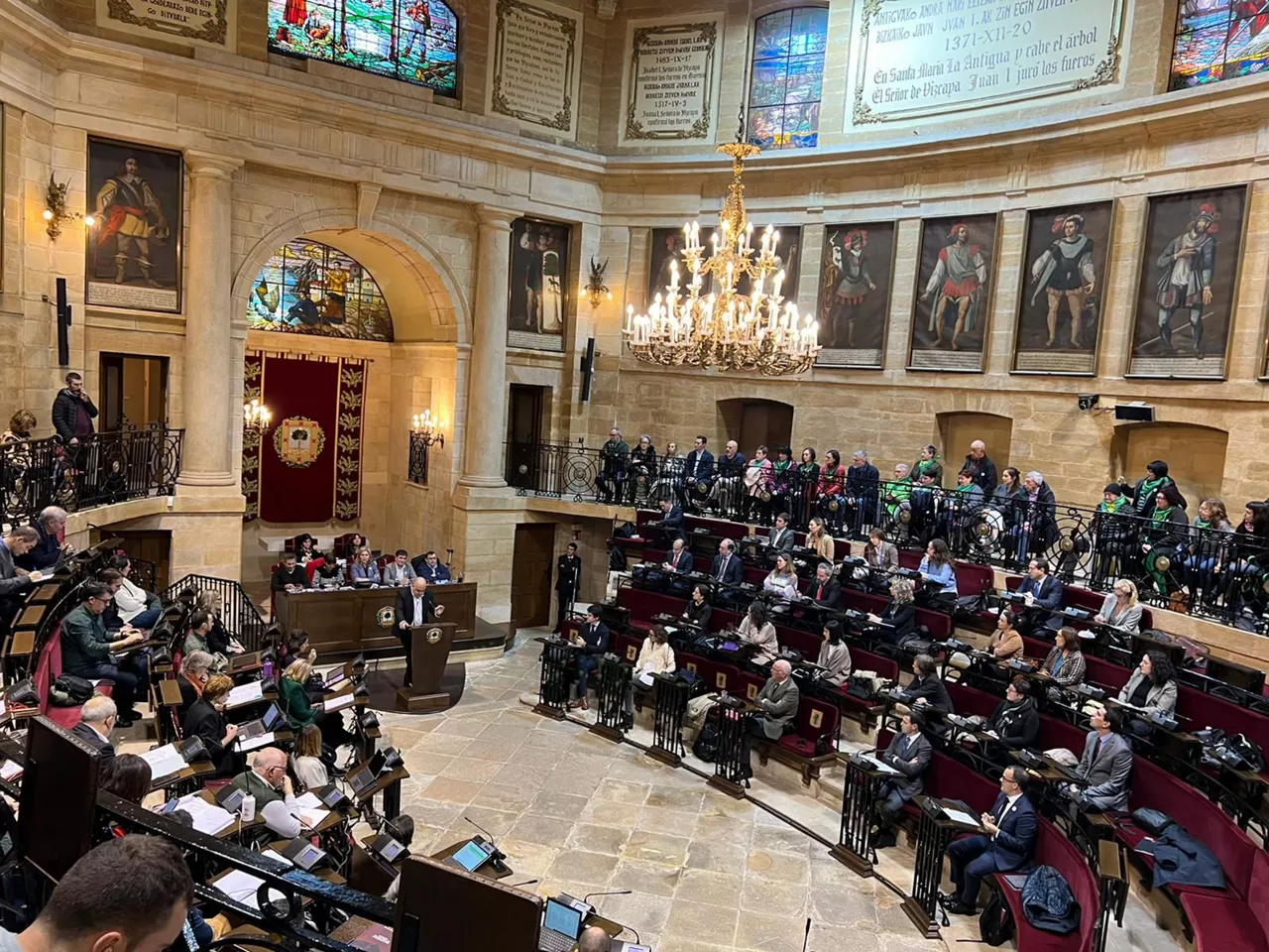 Las Juntas Generales de Bizkaia, hoy, durante la aprobación.