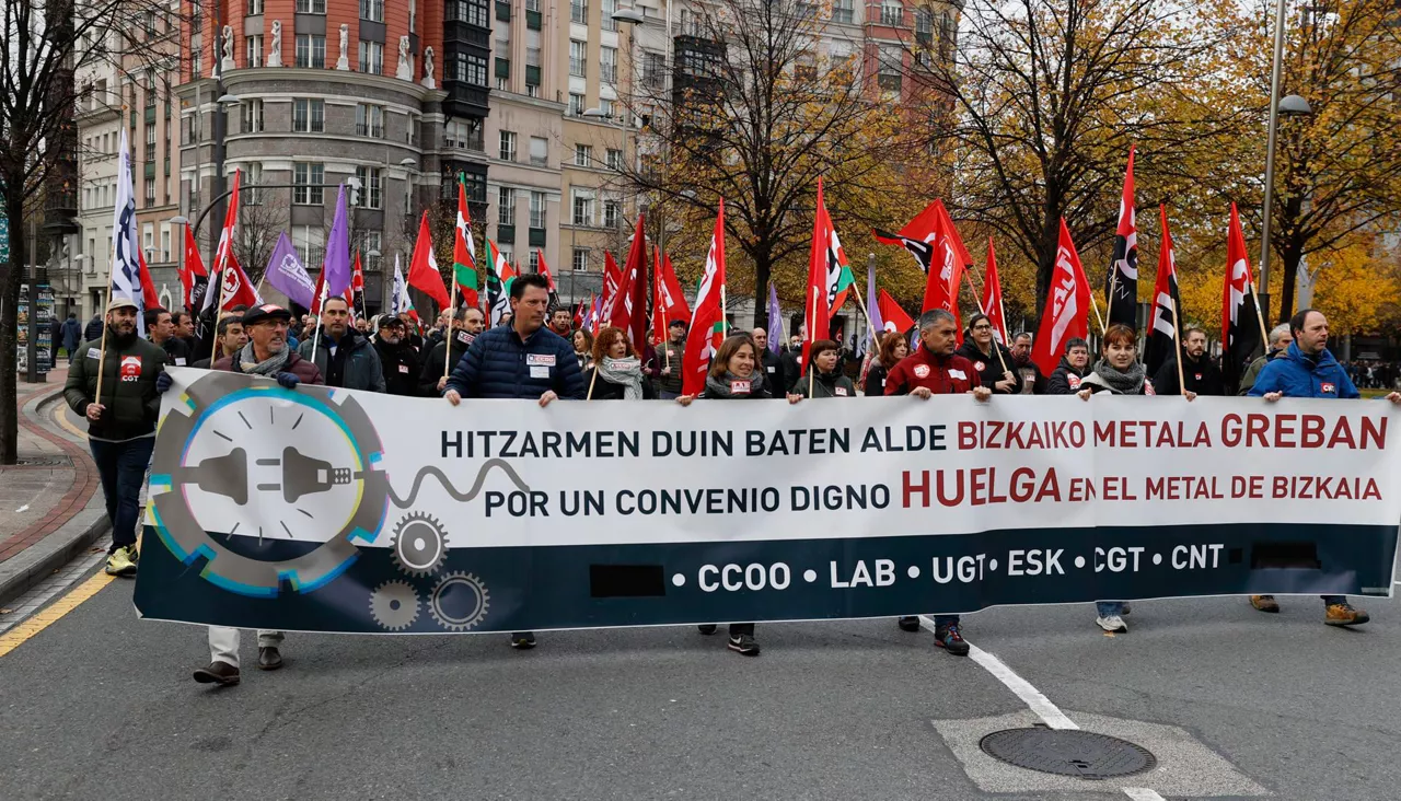 Imagen de una de las movilizaciones llevadas a cabo por los sindicatos el pasado mes