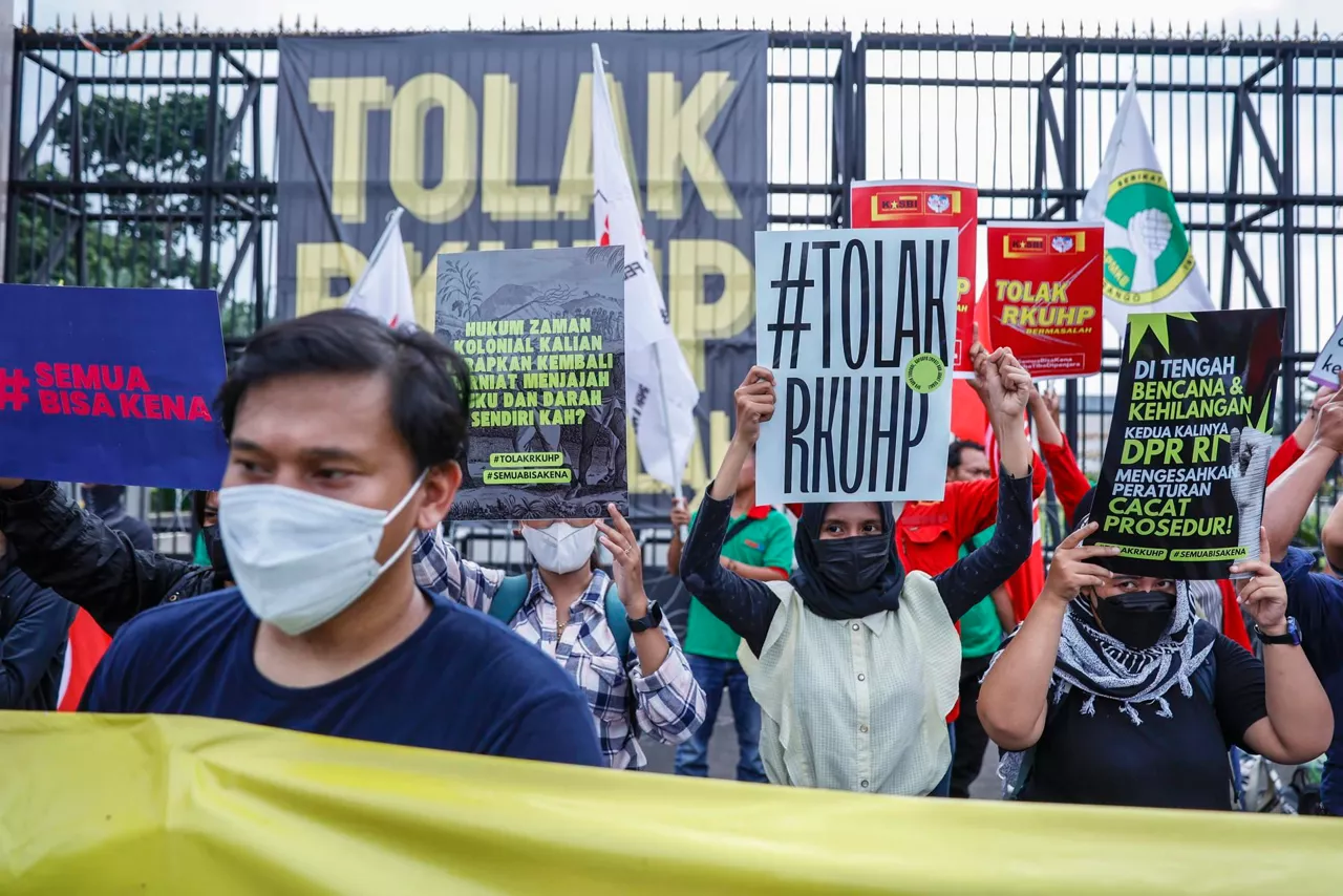 Protestas contra la reforma en Indonesia.