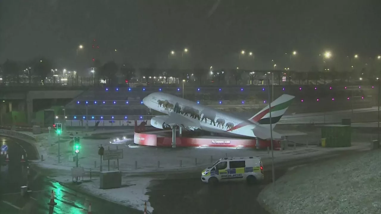 Nieve en el Reino Unido. Imagen obtenida de un vídeo de Agencias.