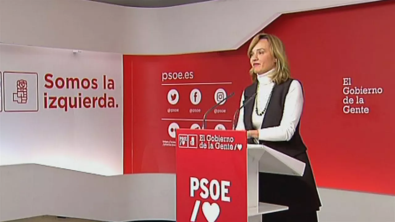 Pilar Alegría. Imagen obtenida de un vídeo de Agencias.