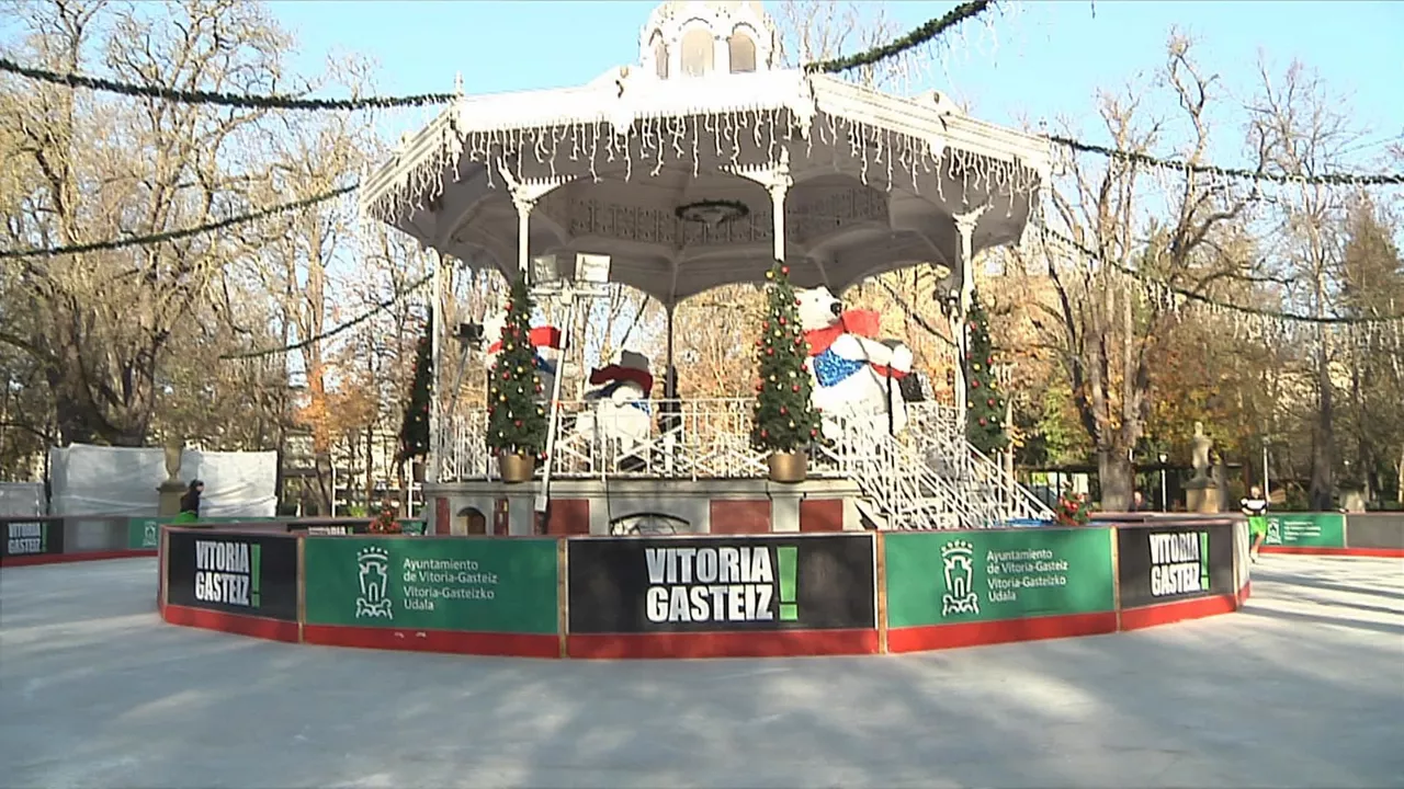 Pista de hielo de Vitoria-Gasteiz. Captura de imagen de un vídeo de EITB Media.