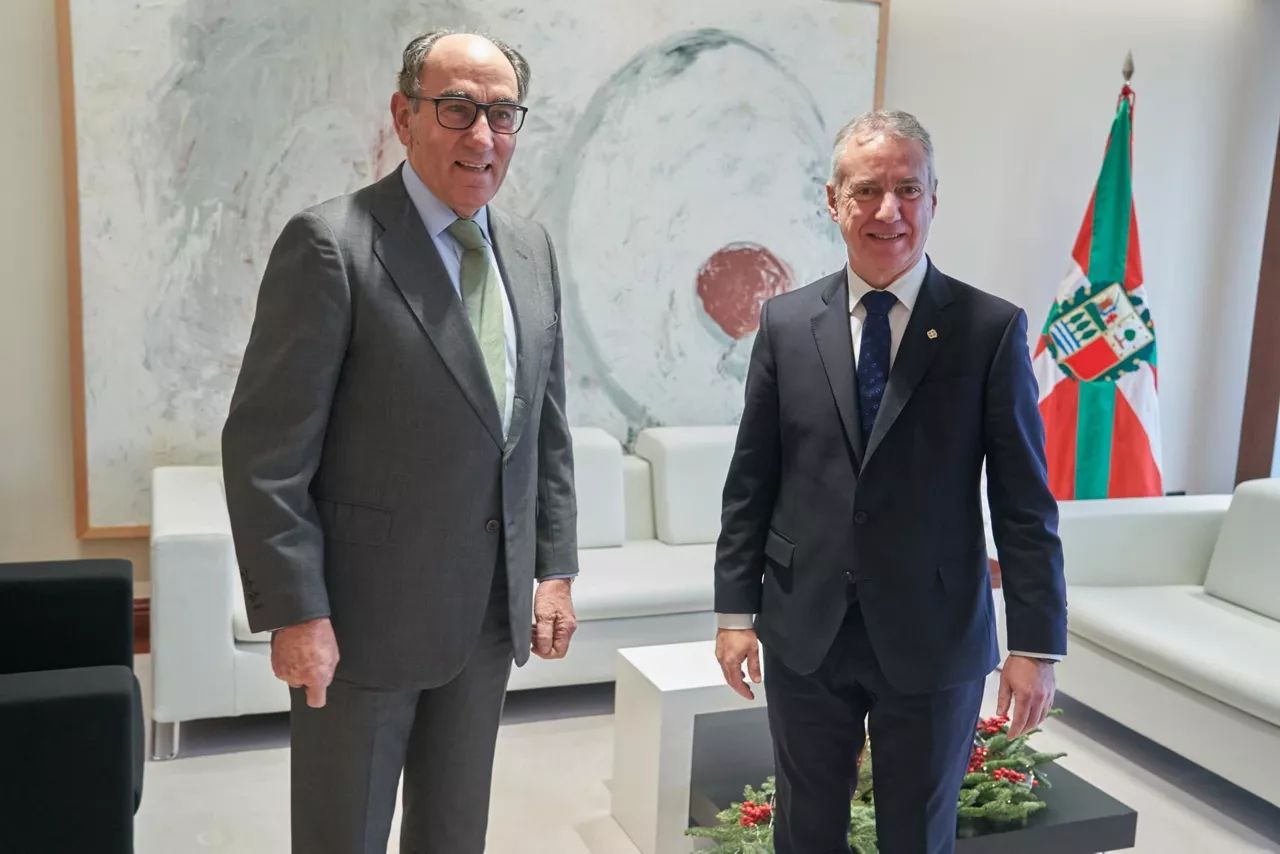 Iberdrolako presidente Ignacio Galan eta Iñigo Urkullu lehendakaria. Argazkia: EFE