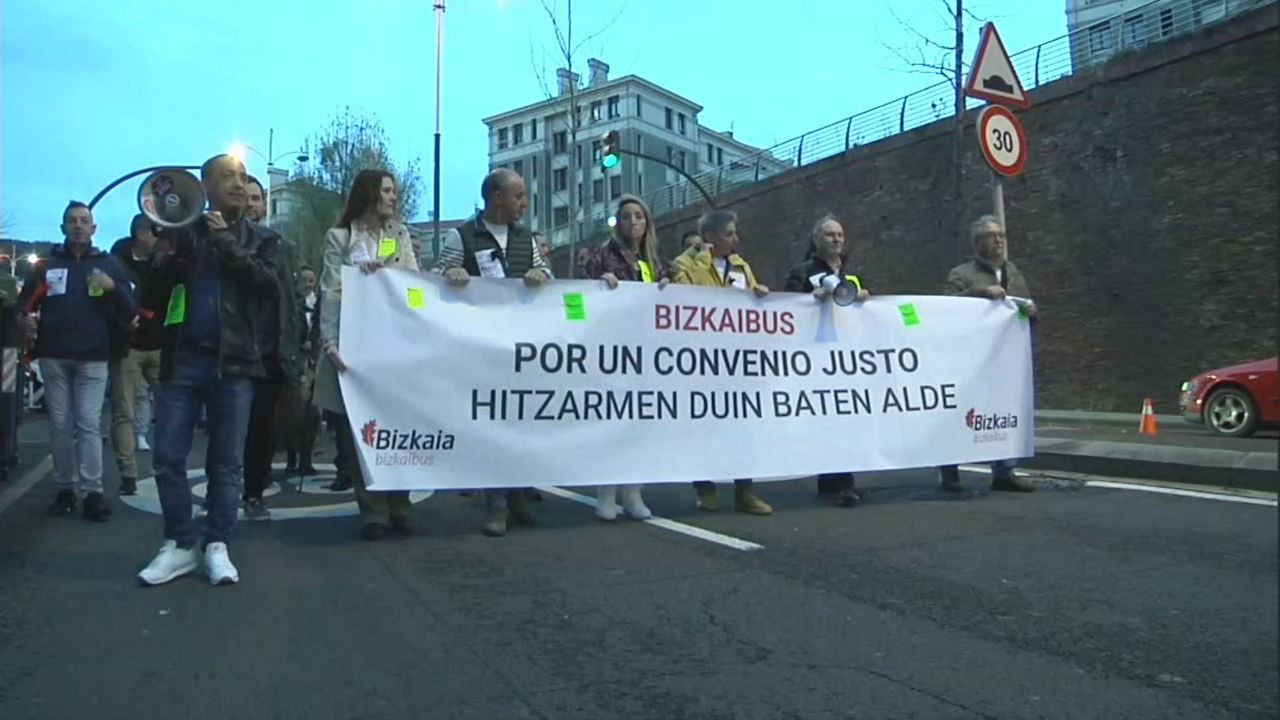 Langileen manifestazioa. EITB Mediaren bideo batetik ateratako irudia.