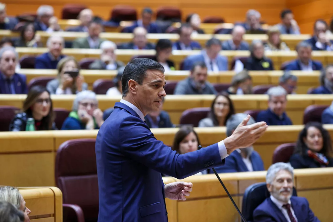 Pedro Sanchez, asteazkenean, Senatuan. Argazkia: EFE.