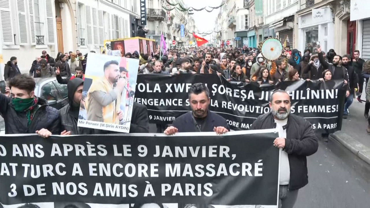 Manifestación kurda en París.