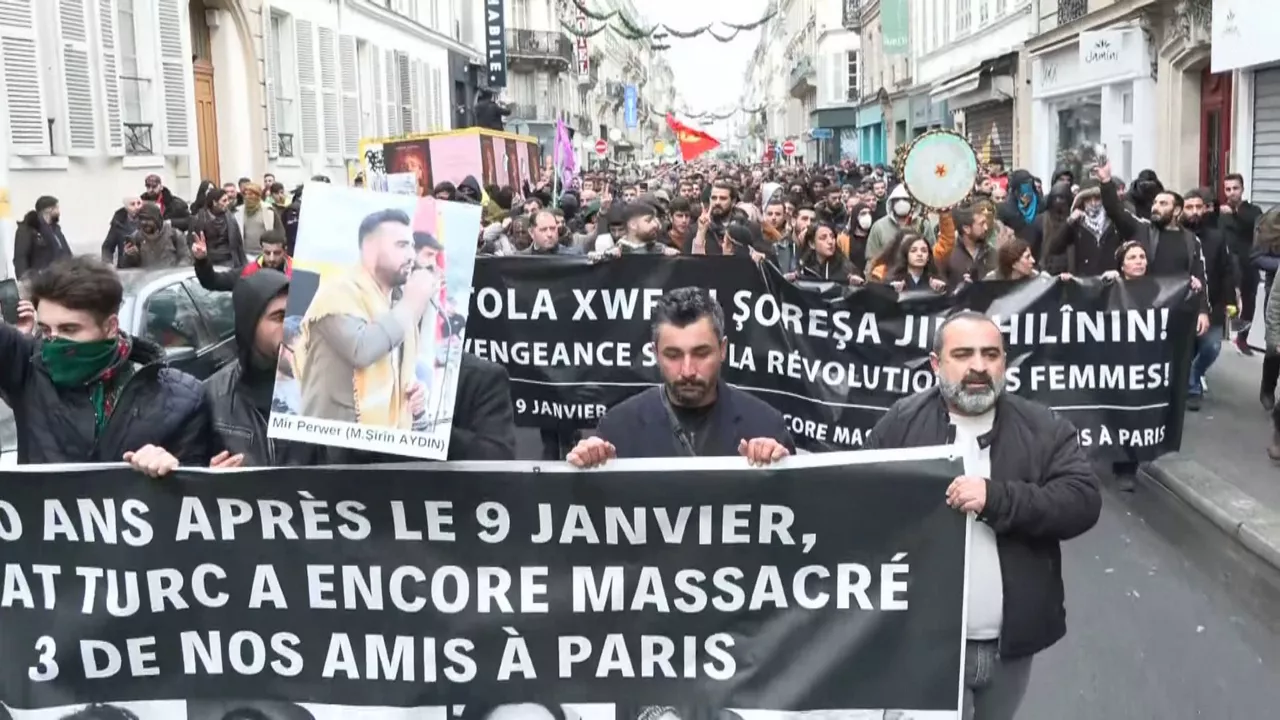 Manifestación kurda en París.