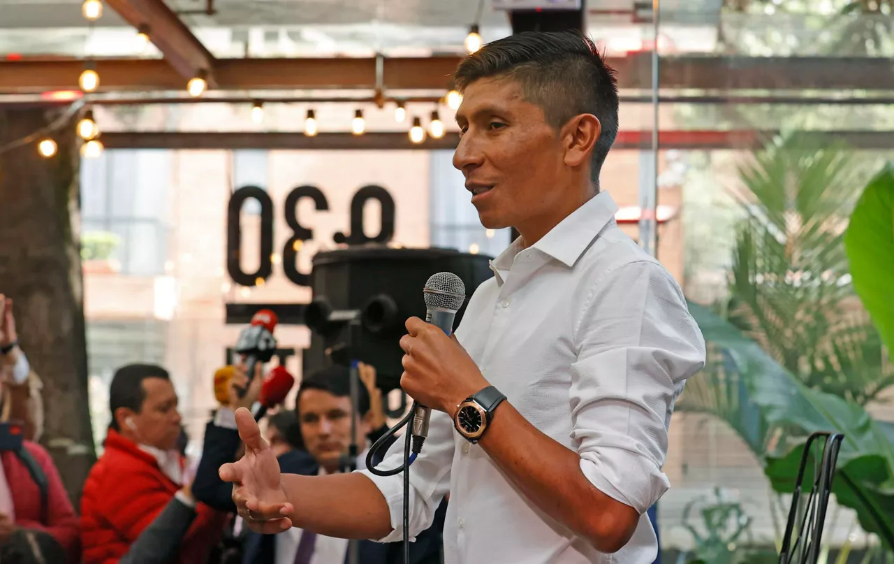 Nairo Quintana, asteazkenean, prentsaurrekoan. Argazkia: EFE.