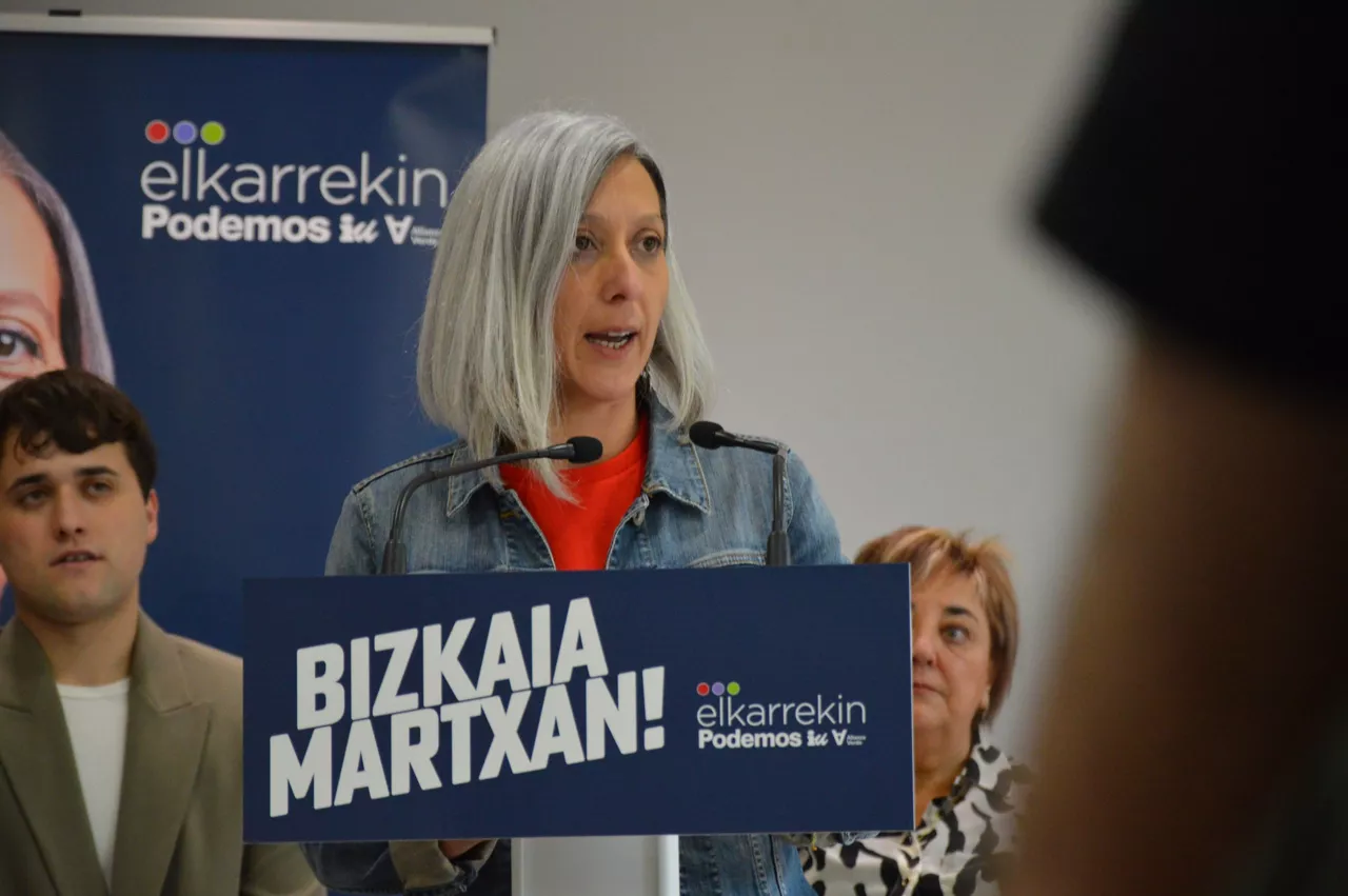 Bizkaiko ahaldun nagusi izateko Elkarrekin Podemos-IUren hautagaia, gaur. Argazkia: @EneritzAhalDugu