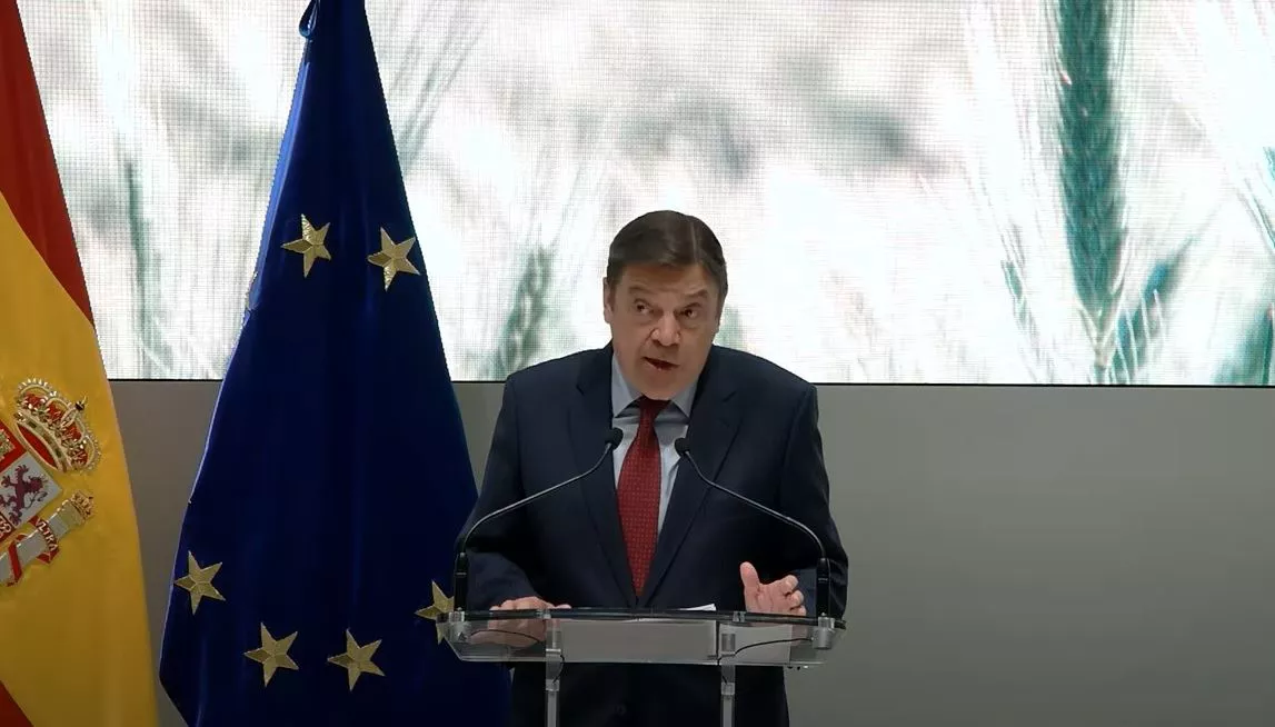 Luis Planas, gaur, prentsaurrekoan. Argazkia: Nekazaritza, Arrantza eta Elikadura Ministerioa