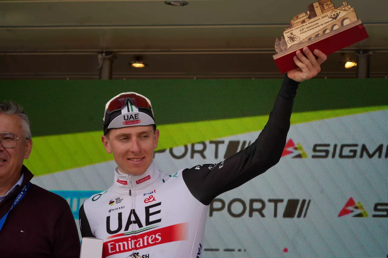 Tadej Pogacar, Andaluziako Itzulian; esloveniarrak garaipena lortu zuen. Argazkia: EFE.