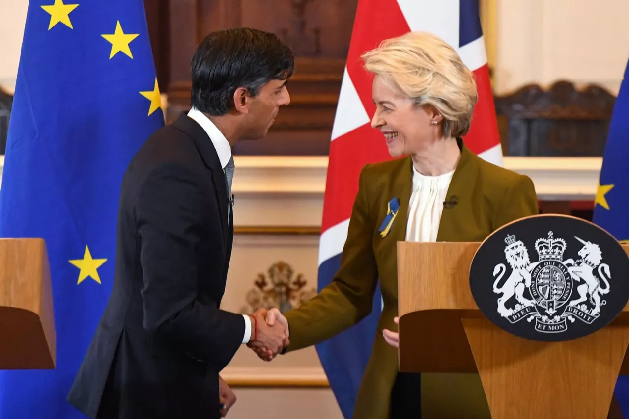 Sunak y Von der Leyen en el acuerdo sobre el Protocolo de Irlanda del Norte. EFE