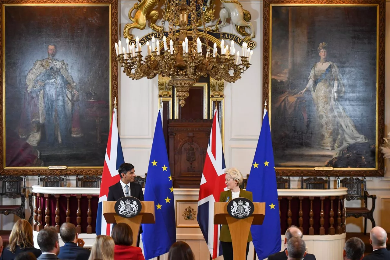 Rishi Sunak y Ursula von der Leyen en Windsor. Foto: EFE