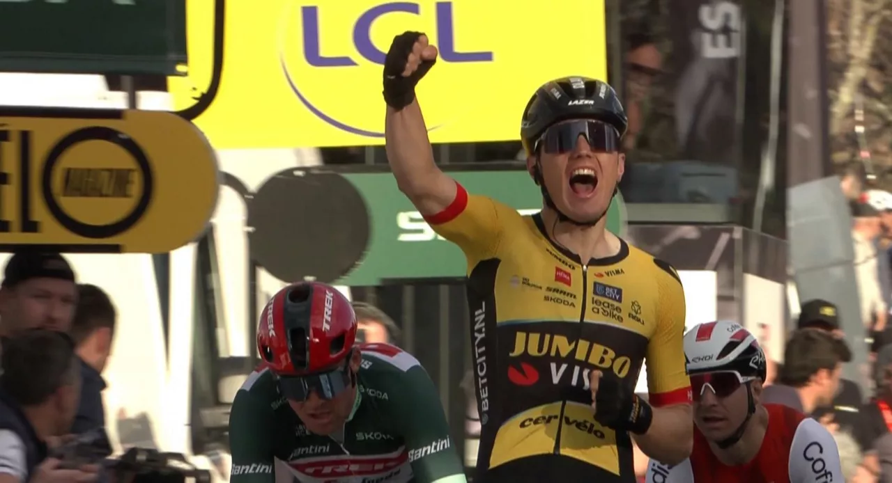 Olav Kooijek esprint bikaina egin du, eta merezita gailendu da. Argazkia: EITB Media.