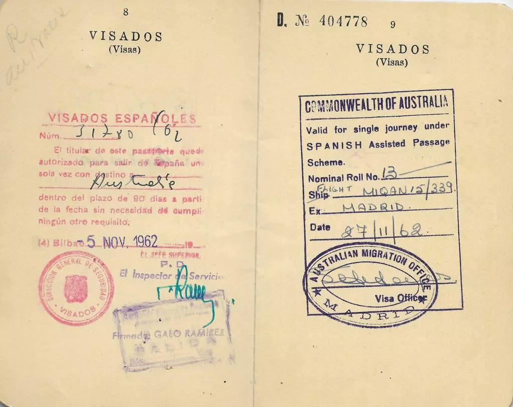 Australiara bidaiatzeko egindako bisa. Argazkia: EITB MEDIA