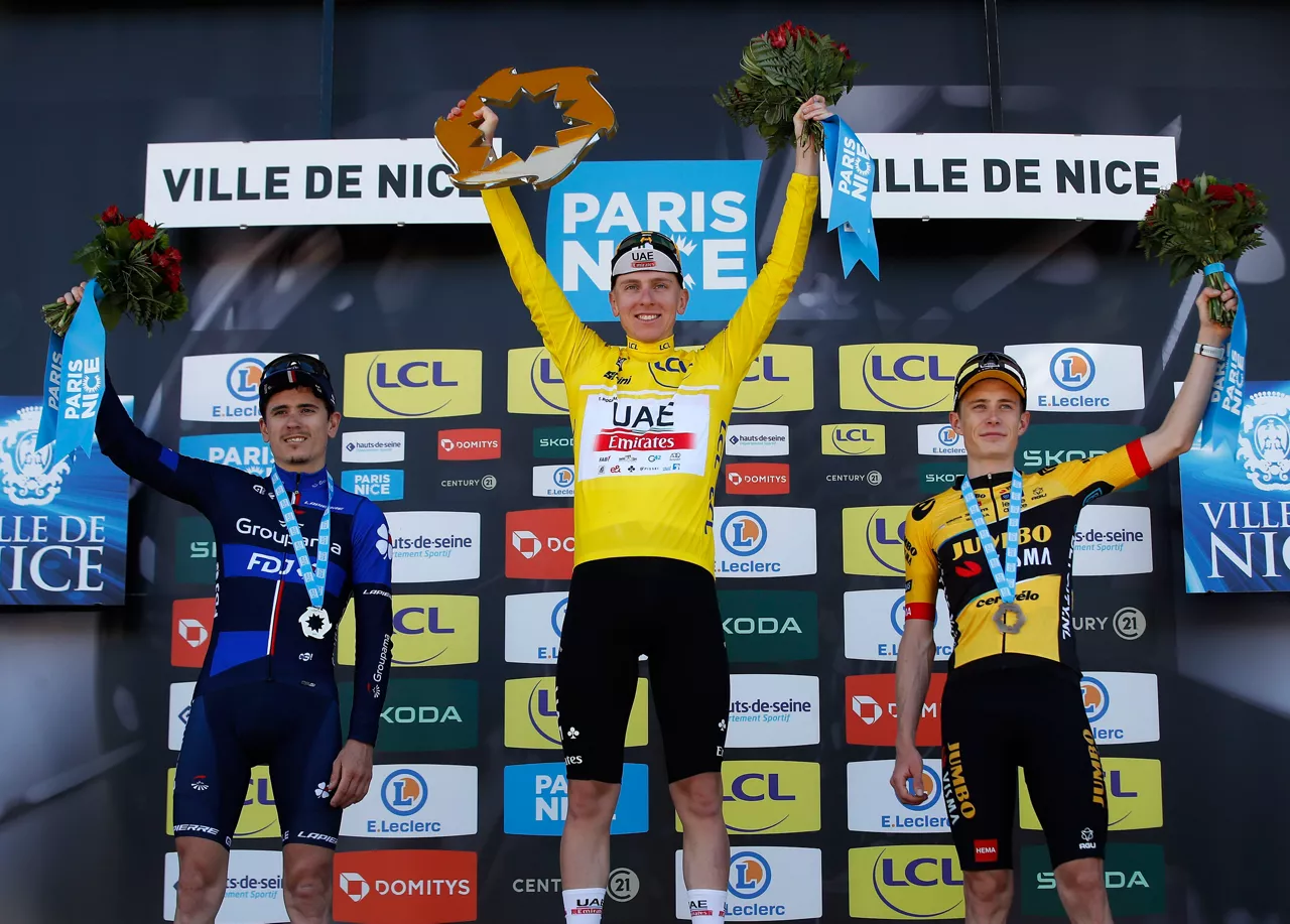 Pogacar, Gaudu eta Vingegaard