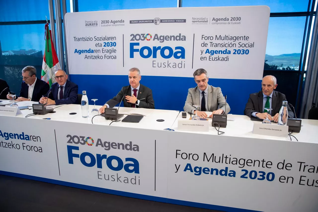 El lehendakari, Iñigo Urkullu, en el 'Foro Agenda 2030 Euskadi'. Foto: EFE