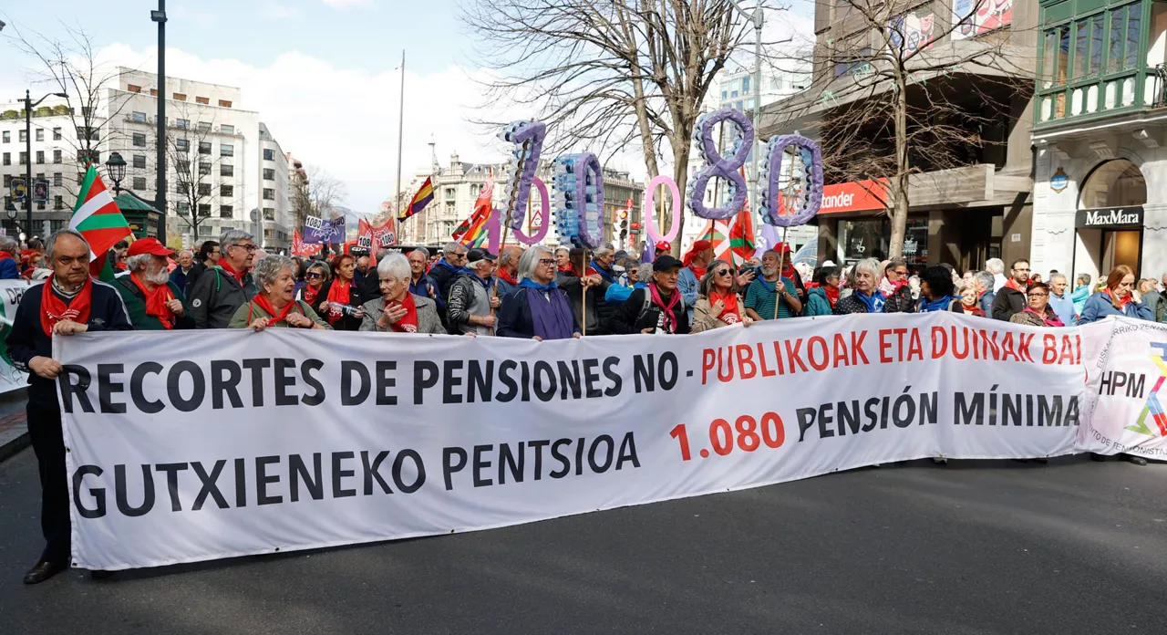 Bilbon izandako manifestazioaren irudietako bat. Argazkia: EFE