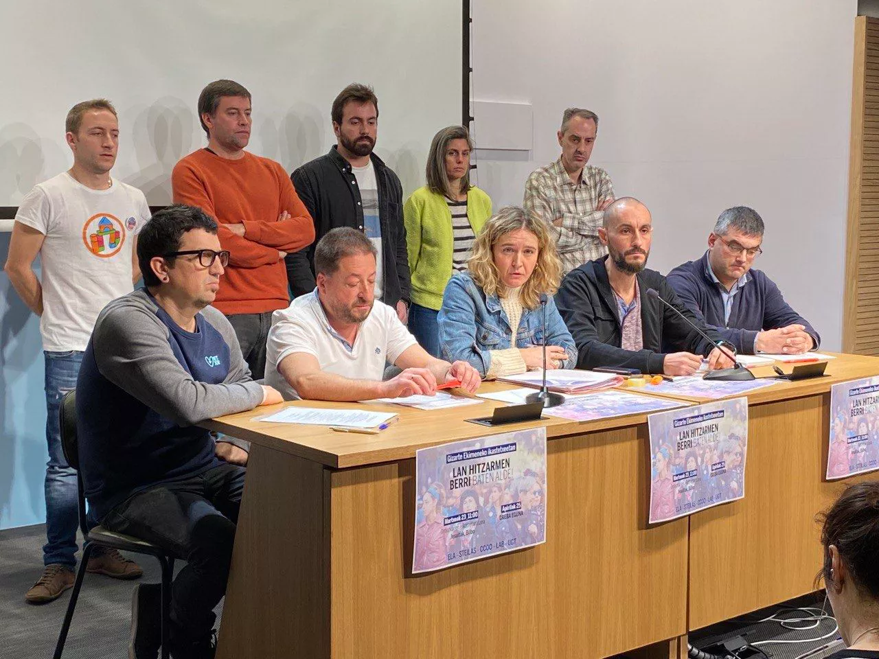 Gizarte Ekimeneko ikastetxeetan deitu dituzten mobilizazioen aurkezpena. Argazkia: @ELAsindikatua