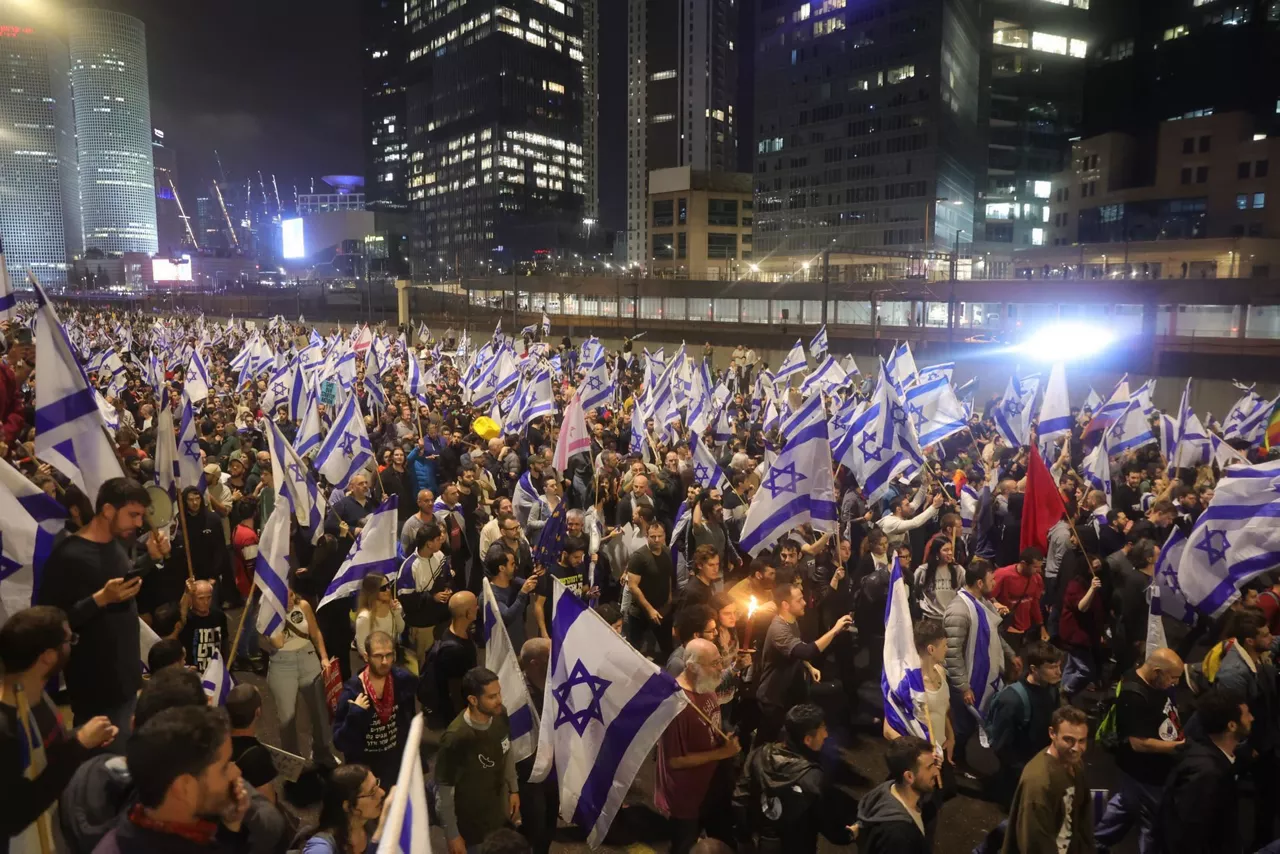Protestas en Tel Aviv, este sábado. EFE.
