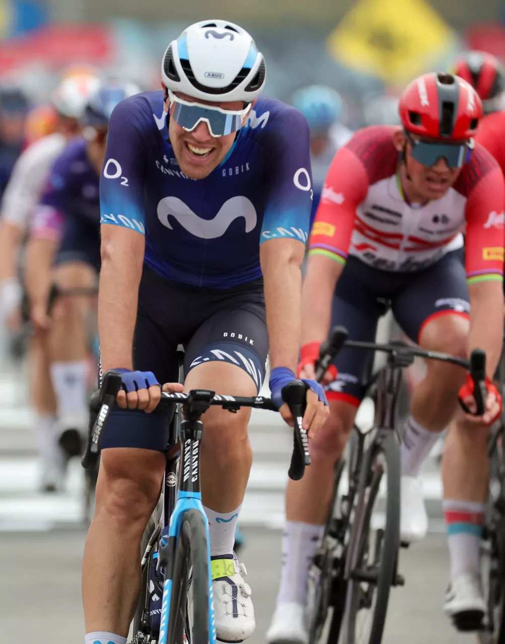 Oier Lazkano, artxiboko irudian, Movistarren maillota jantzita. Argazkia: EFE.