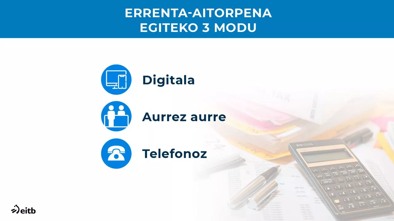 Errenta aitorpena egiteko aukerak