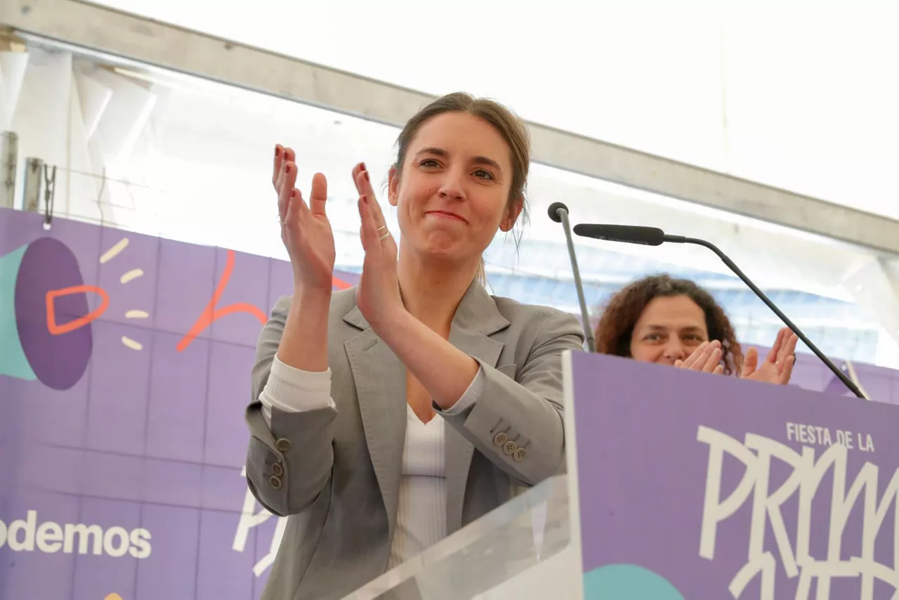 Irene Montero hoy en Zaragoza. Foto: EFE