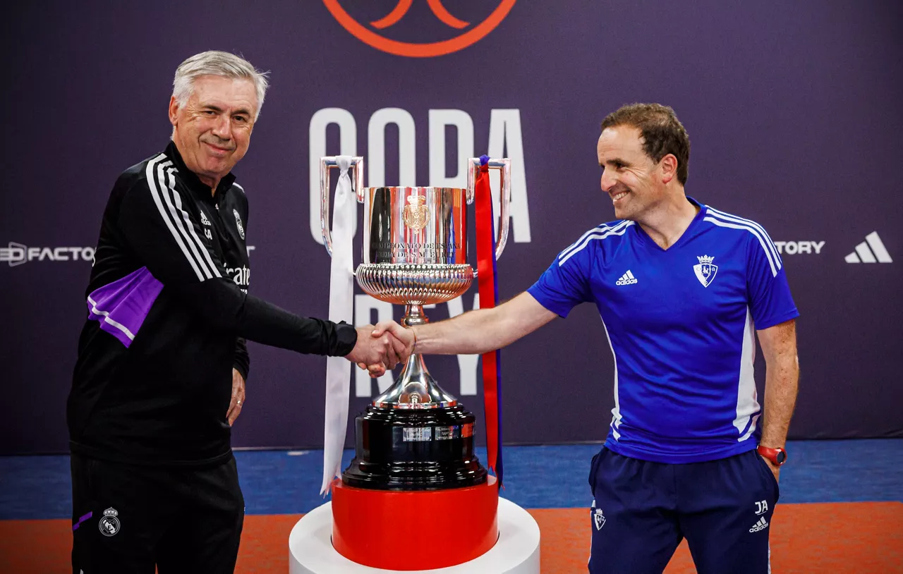 Carlo Ancelotti y Jagoba Arrasate. Foto: RFEF.