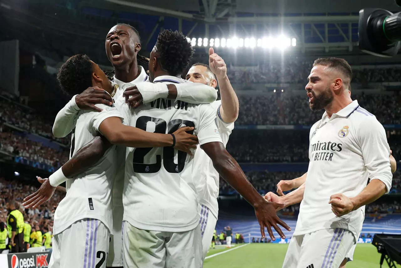 Real Madrileko jokalariak, partida batean.