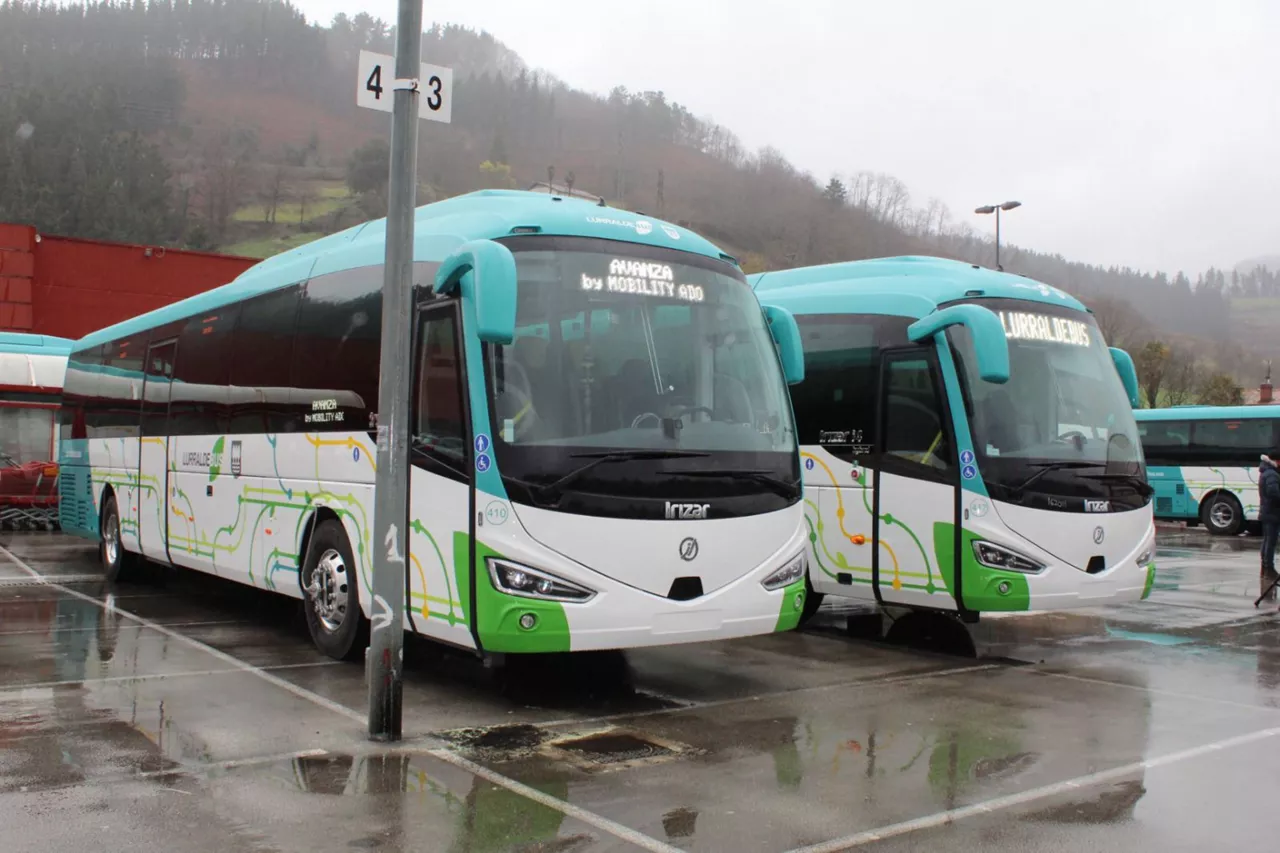 Autobuses. Foto: Lurraldebus