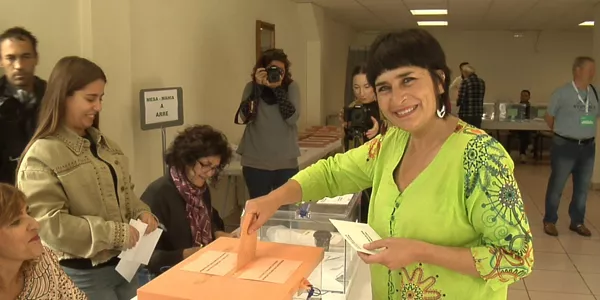 Laura Aznal, candidata a la Presidencia de Navarra por EH Bildu. Foto: EITB Media