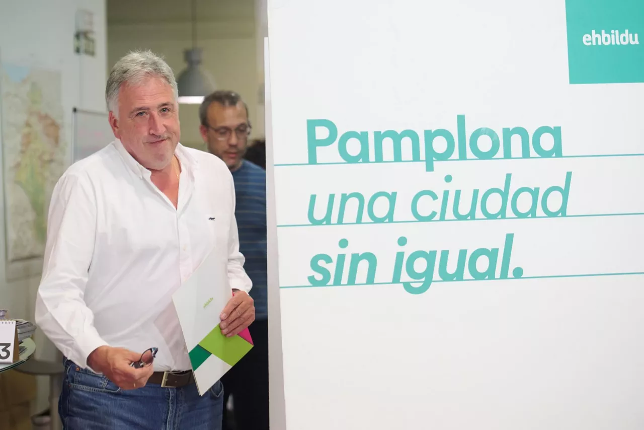 El candidato de EH Bildu a la alcaldía de Pamplona, Joseba Asiron.