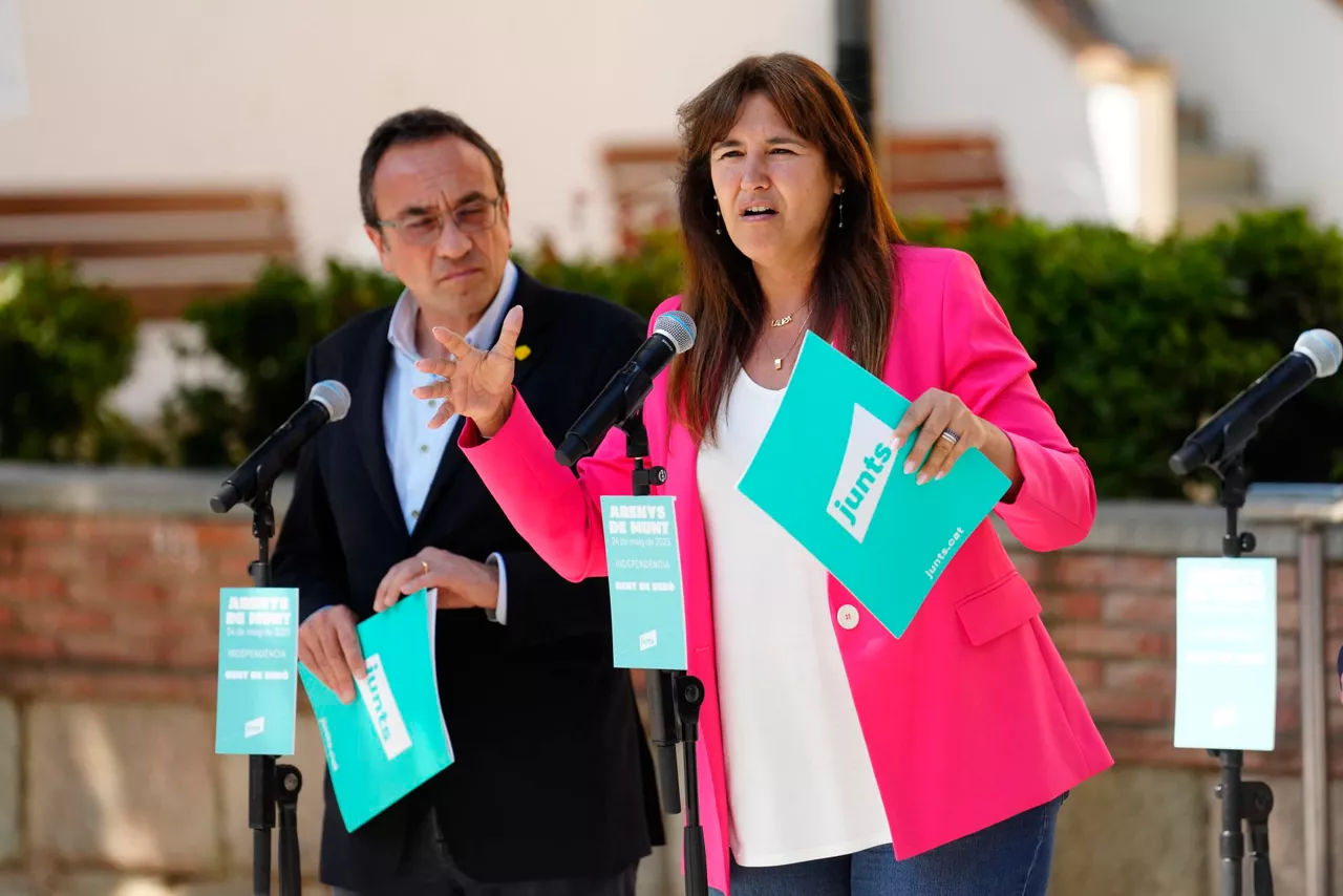 La presidenta del Parlament, Laura Borràs, durante la pasada campaña electoral.