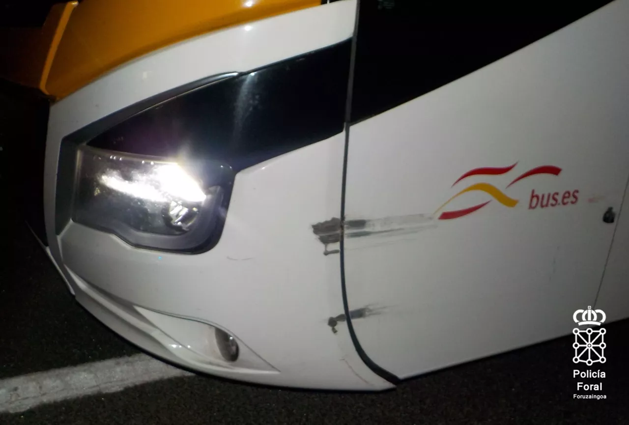 Los daños fueron leves en el autobús tras chocar con una bionda de protección.