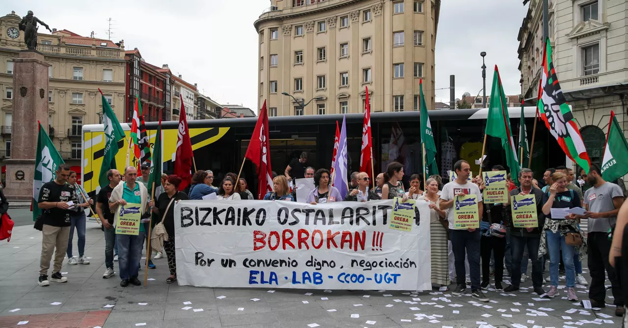 Sindikatuen ordezkariak, gaur, Bilbon.