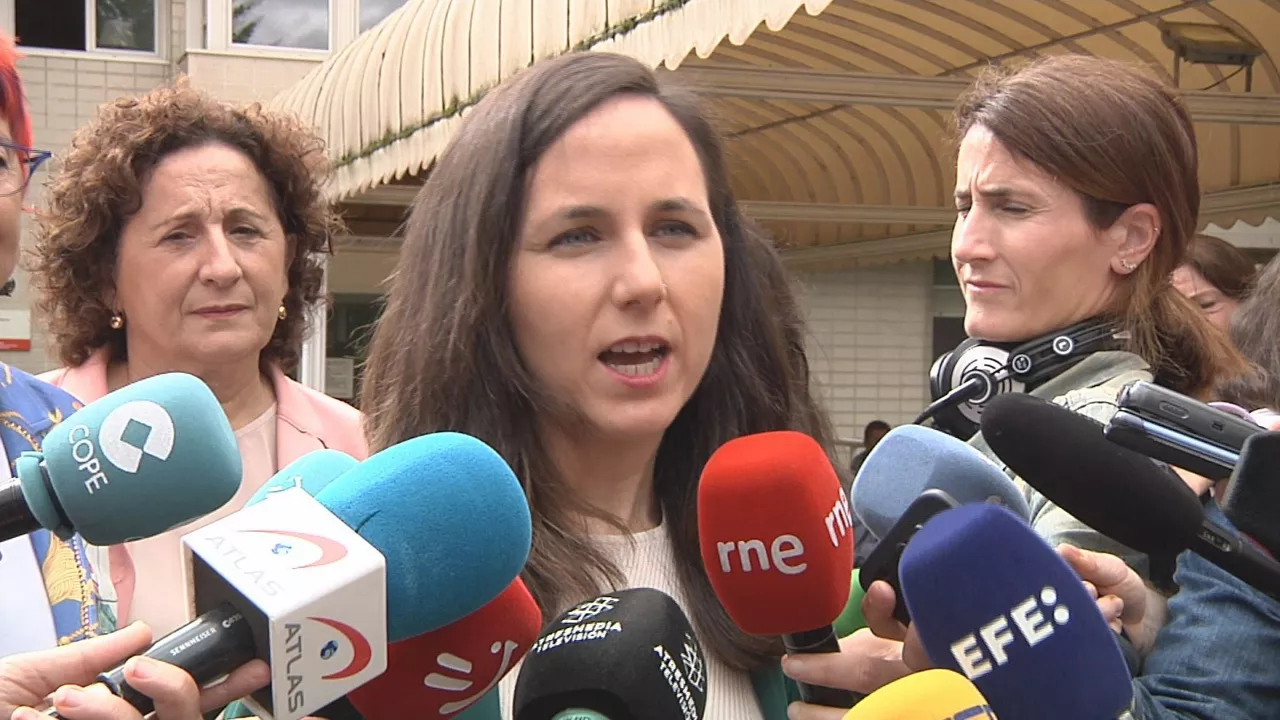 Ione Belarra, secretaria general de Podemos, en Iruña/Pamplona. Foto: EITB Media.