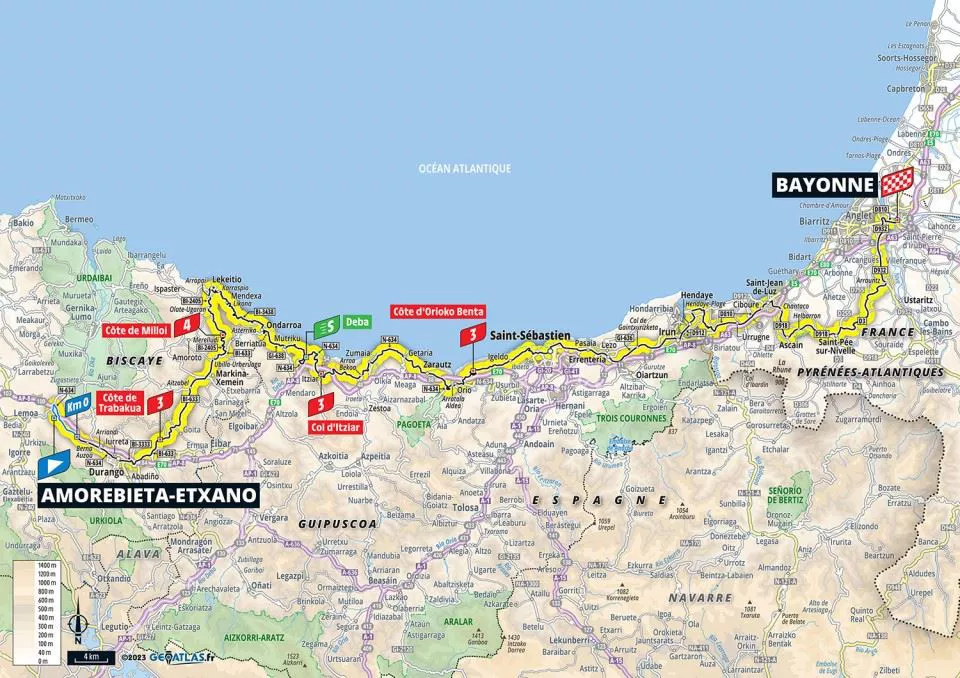 Recorrido de la tercera etapa del Tour de Francia 2023. Foto: Tour de Francia