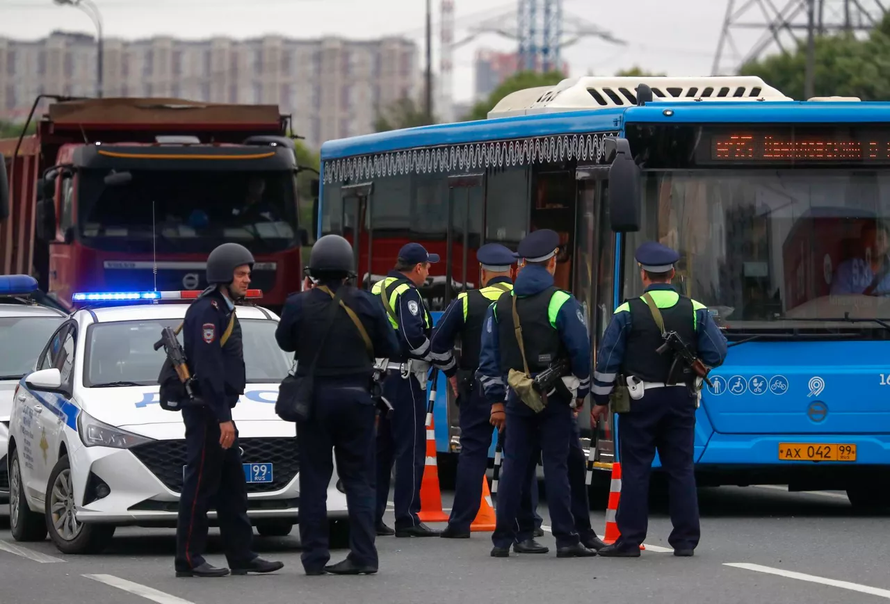 Polizia Moskuko kaleetan. Argazkia: EFE