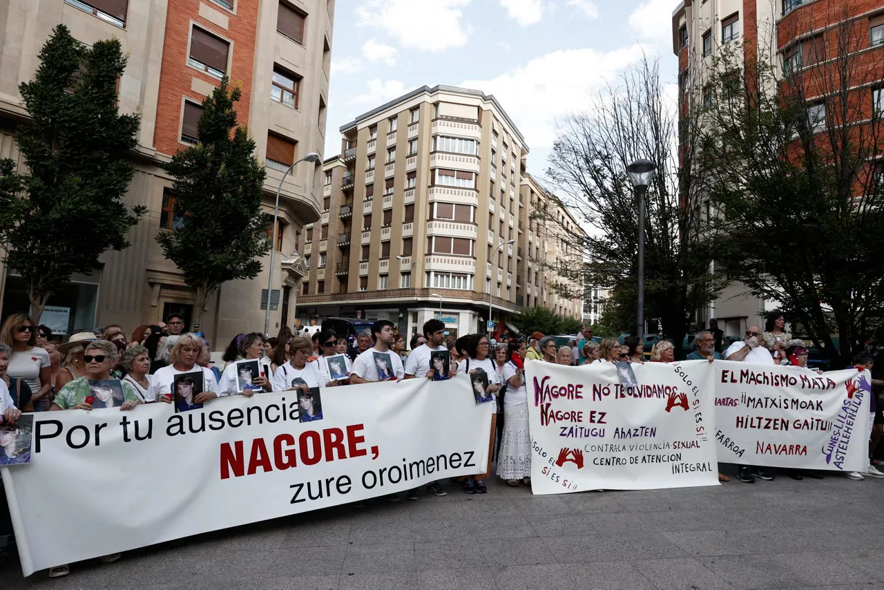 Concentración en Pamplona para recordar a Nagore Laffage. Foto: EFE