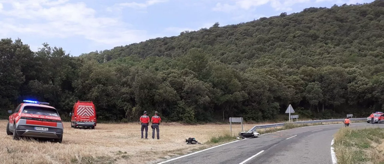 Accidente moto Deierri 22 agosto 2023 Policia Foral