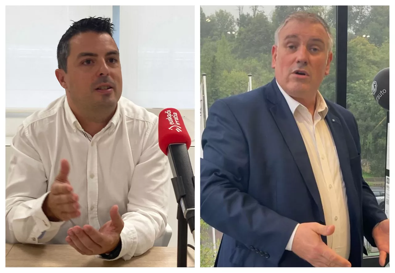 Cesar Gutierrez, MUBIL erakundeko zuzendari teknikoa eta Joxe Mari Escribano, MG etxeko saltzailea