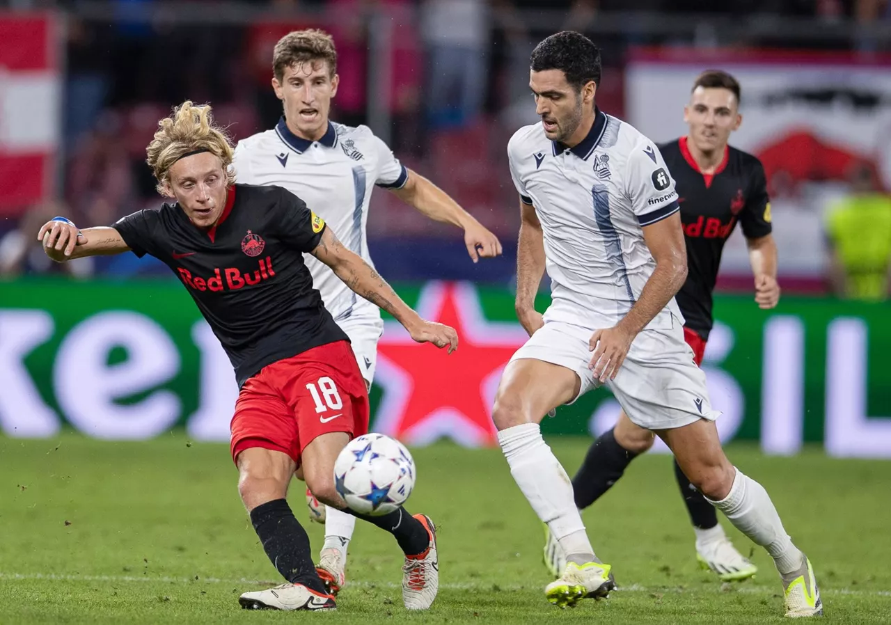 Mikel Merino, Txapeldunen Ligan, Salzburgo aurkari. Argazkia: EFE.
