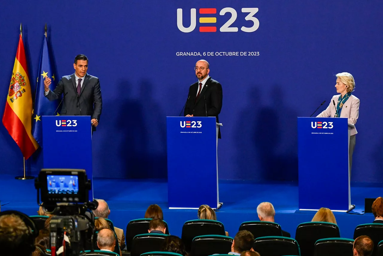 pedro sanchez Charles Michel Ursula von der Leyen