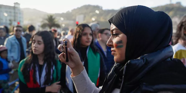 Palestinaren aldeko manifestazioa Donostian. Argazkia: EFE