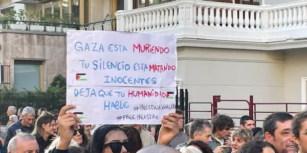 Palestinaren aldeko manifestazioa Donostian. Argazkia: EITB Media